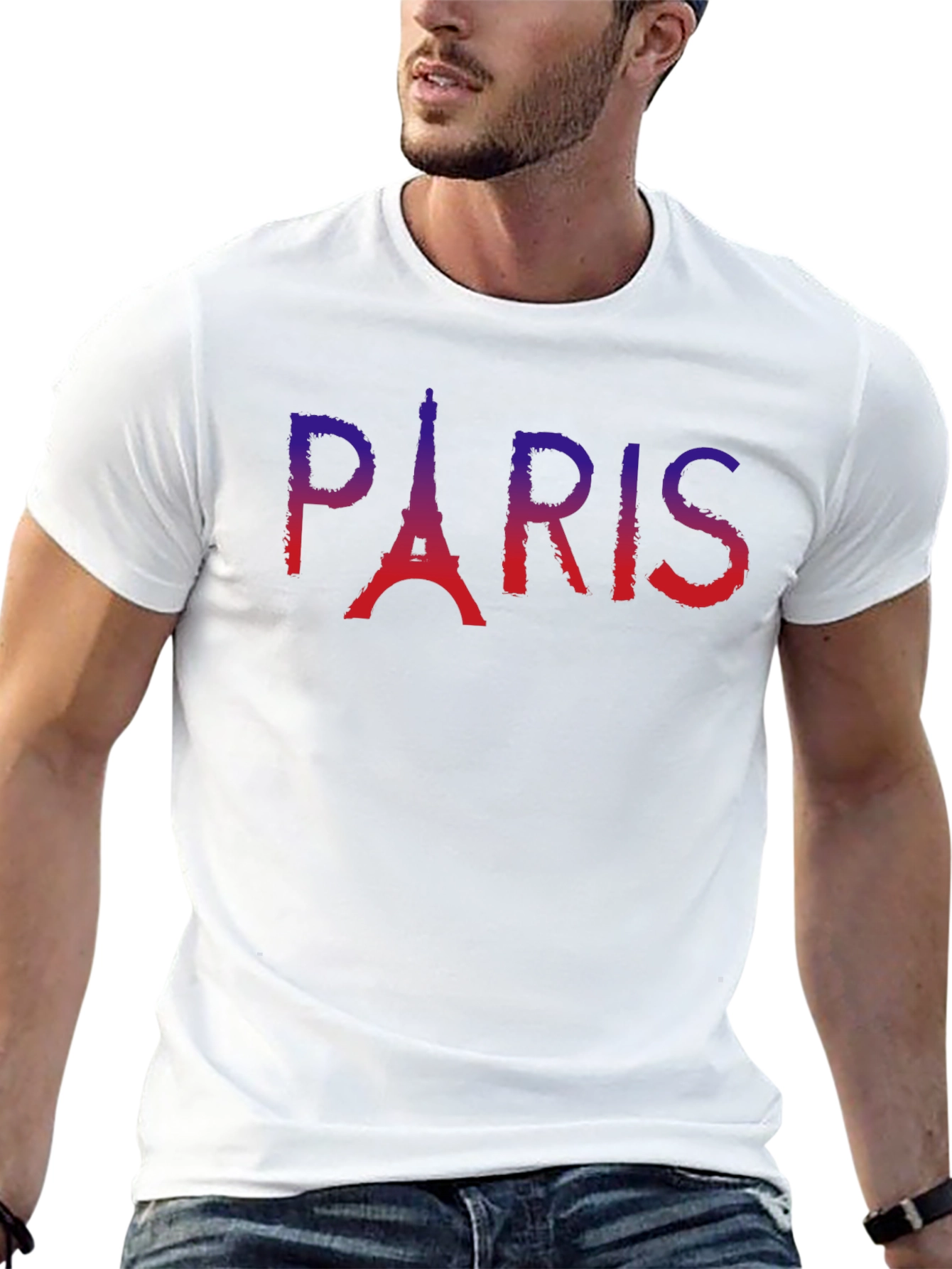 Paris Eiffel Tower Graphic Tee - Soft Black T-Shirt