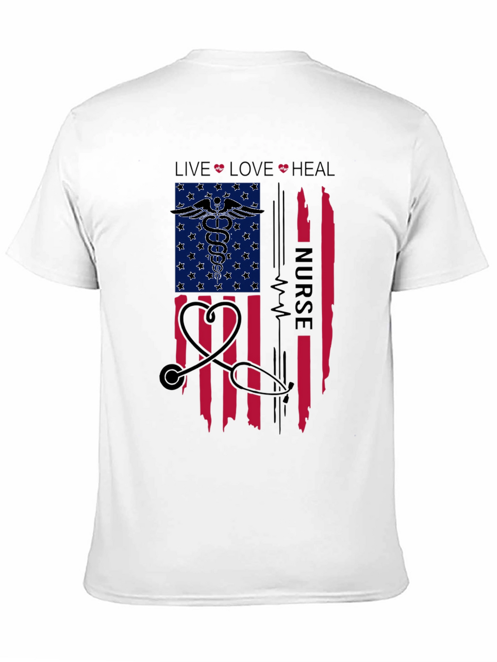 Nurse American Flag Graphic T-Shirt