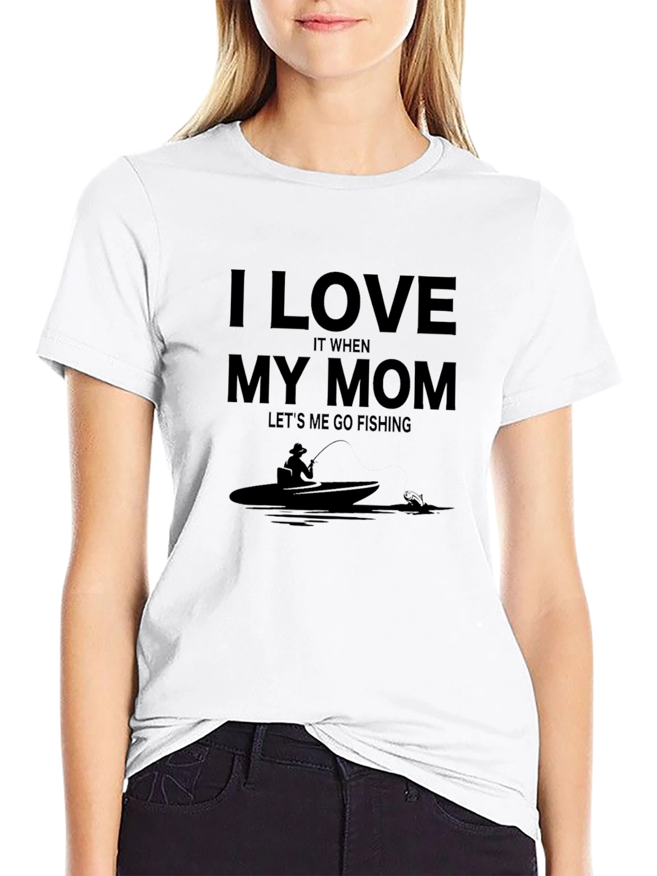 I Love My Mom Fishing T-Shirt