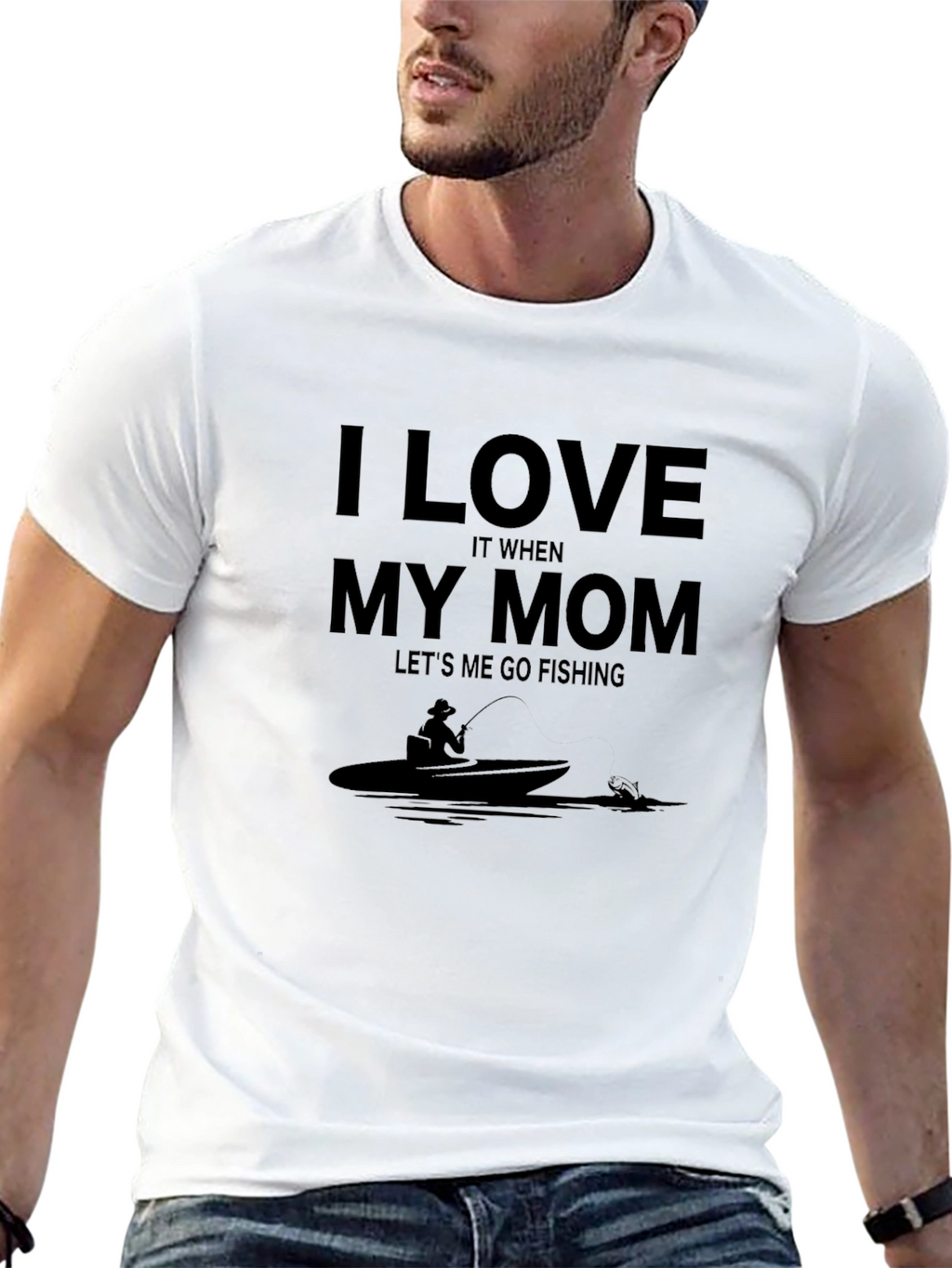 I Love My Mom Fishing T-Shirt