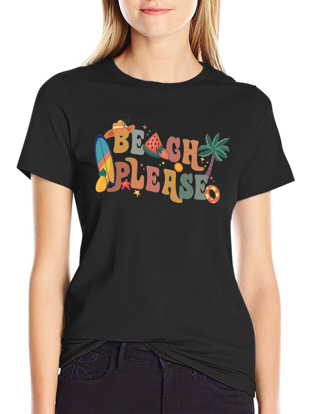 Beach Please Graphic Tee - Retro Summer Vibes!