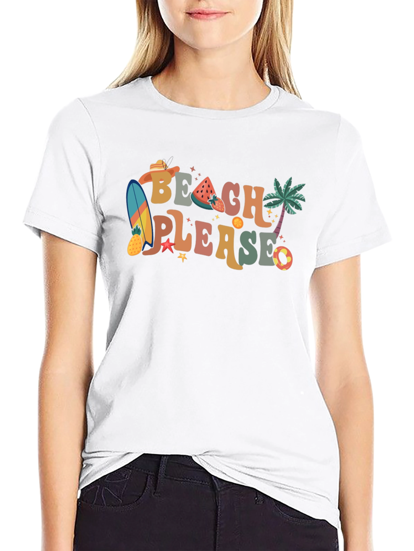 Beach Please Graphic Tee - Retro Summer Vibes!
