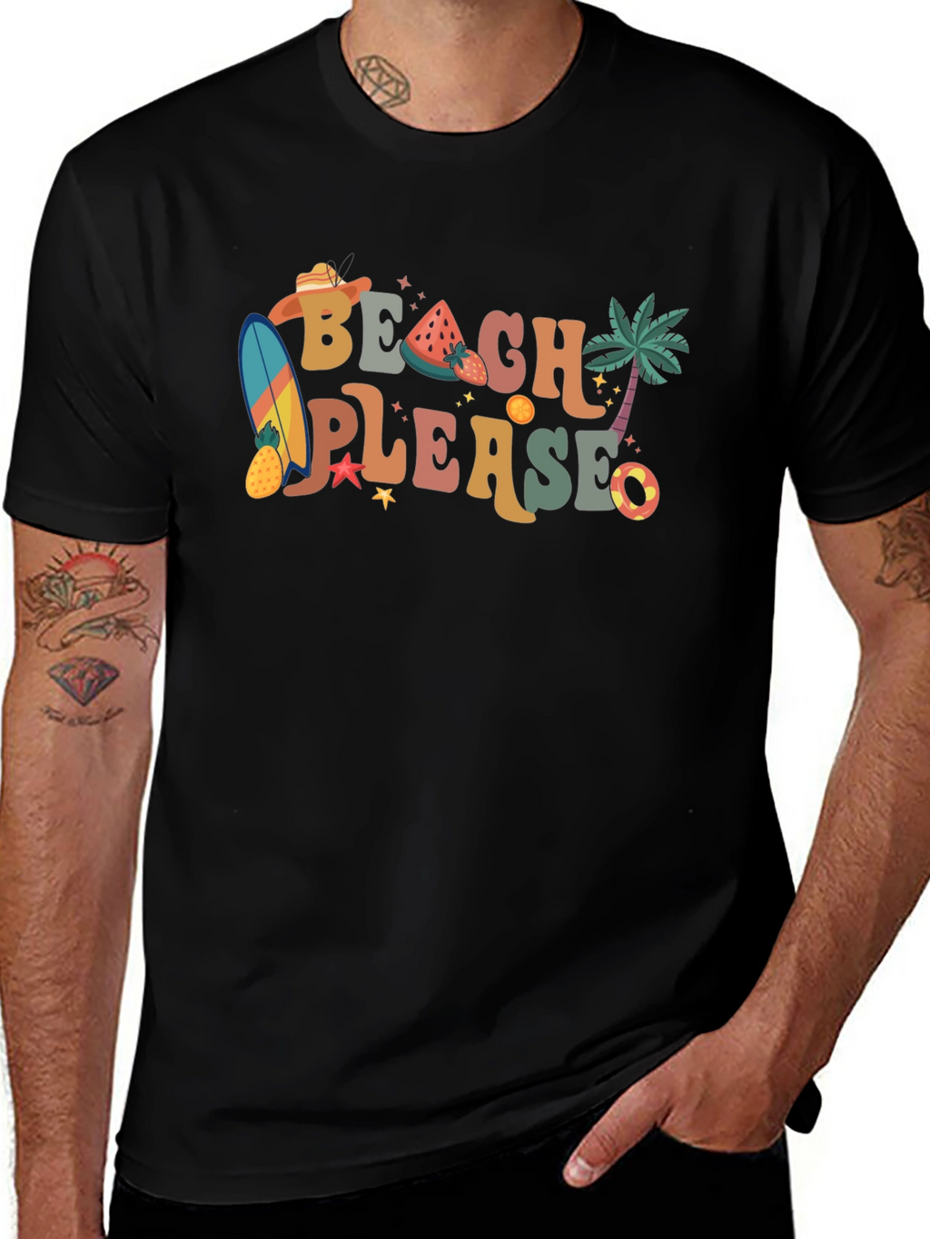 Beach Please Graphic Tee - Retro Summer Vibes!