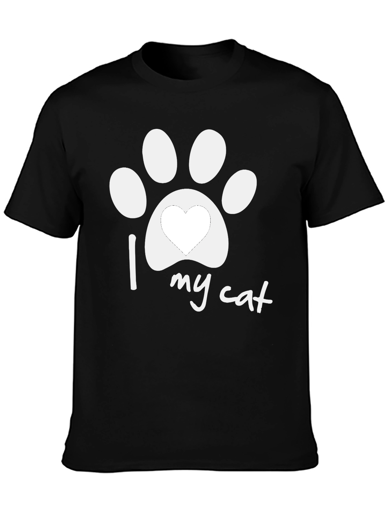 I Love My Cat Paw Print T-Shirt - Unisex
