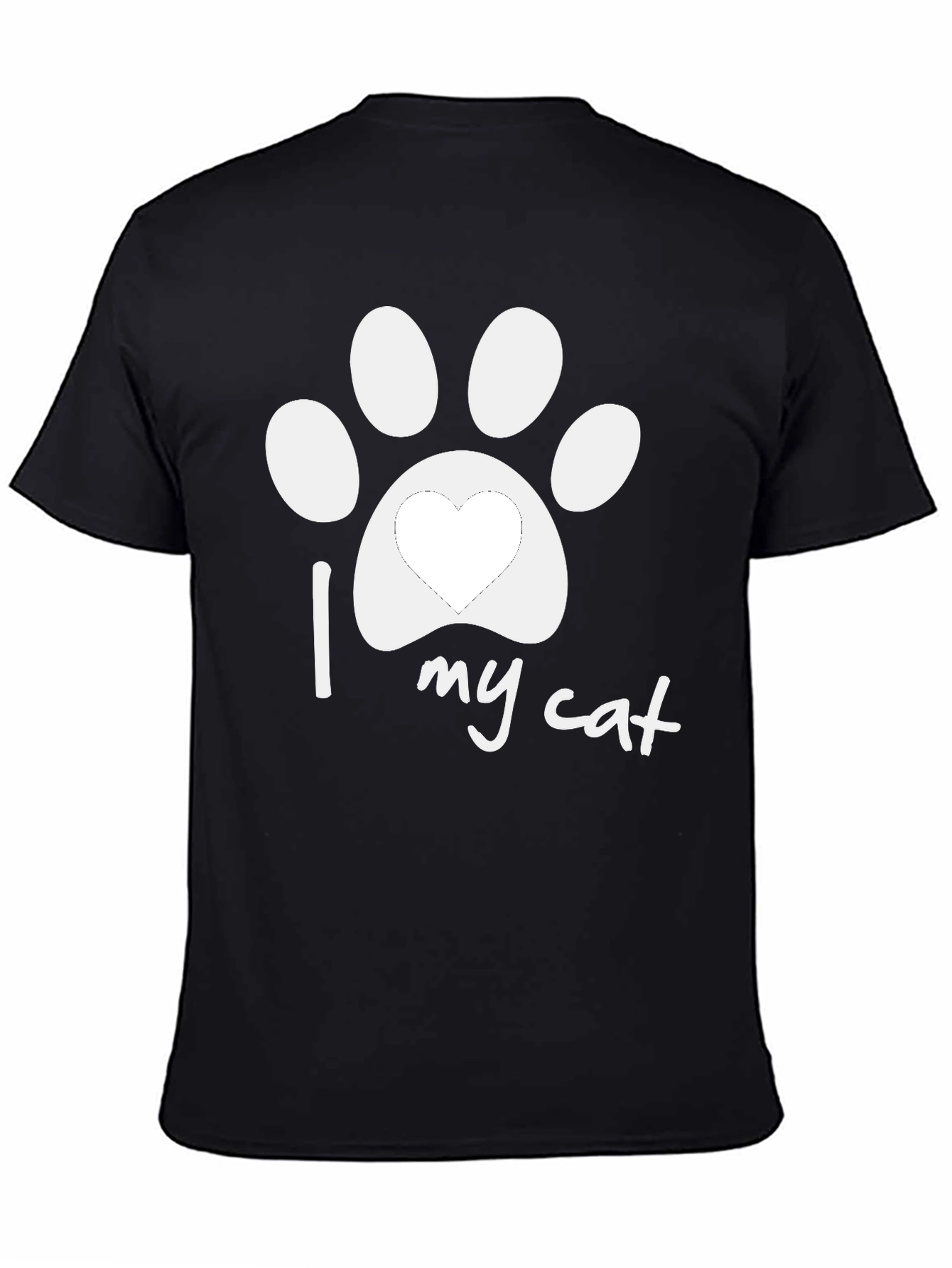 I Love My Cat Paw Print T-Shirt - Unisex