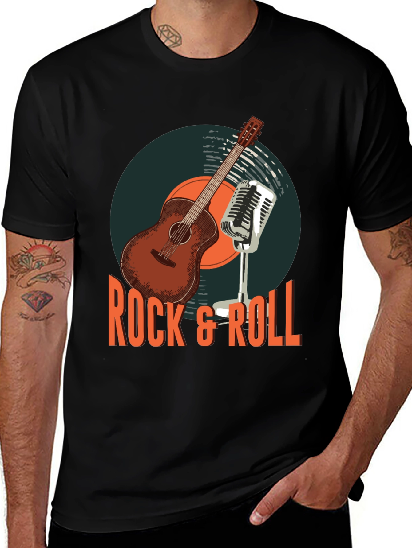 Rock & Roll Guitar Graphic T-Shirt