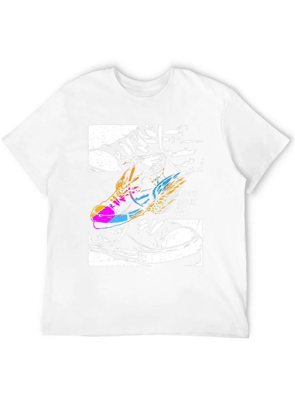 Just Rock It T-Shirt - Flying Sneaker Design