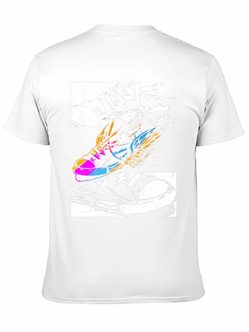 Just Rock It T-Shirt - Flying Sneaker Design