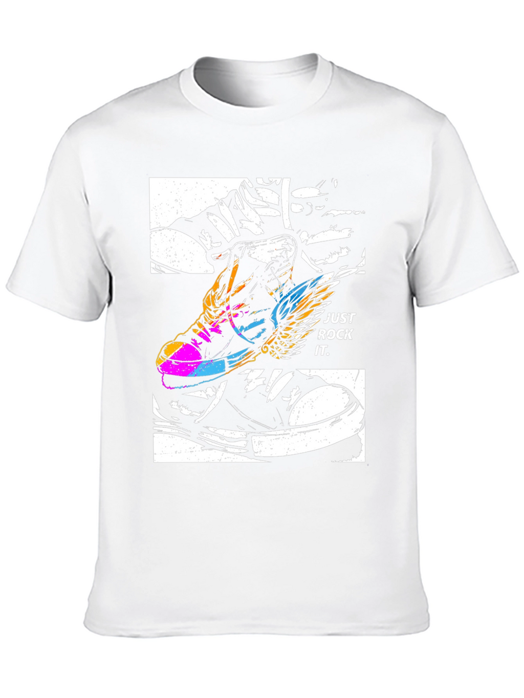 Just Rock It T-Shirt - Flying Sneaker Design