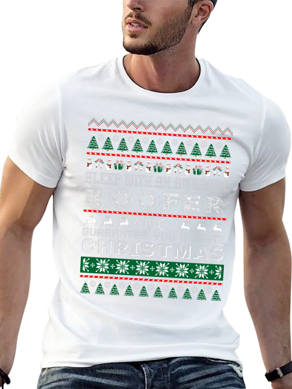 Awesome Roofer Ugly Christmas Sweater T-Shirt