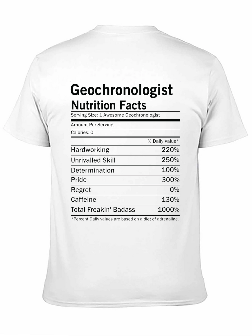 Geochronologist Nutrition Facts Graphic Tee