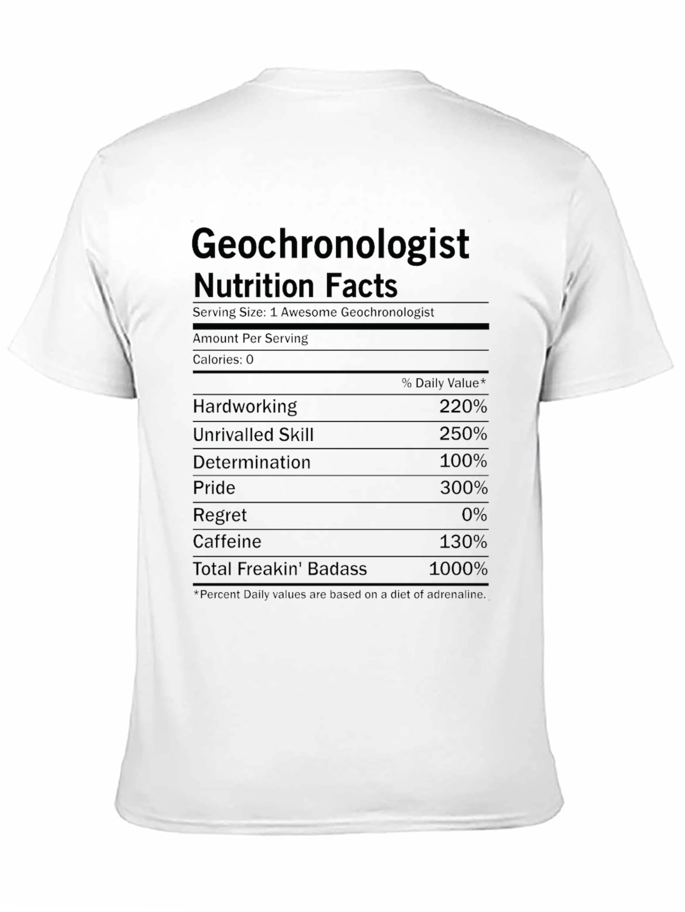 Geochronologist Nutrition Facts Graphic Tee