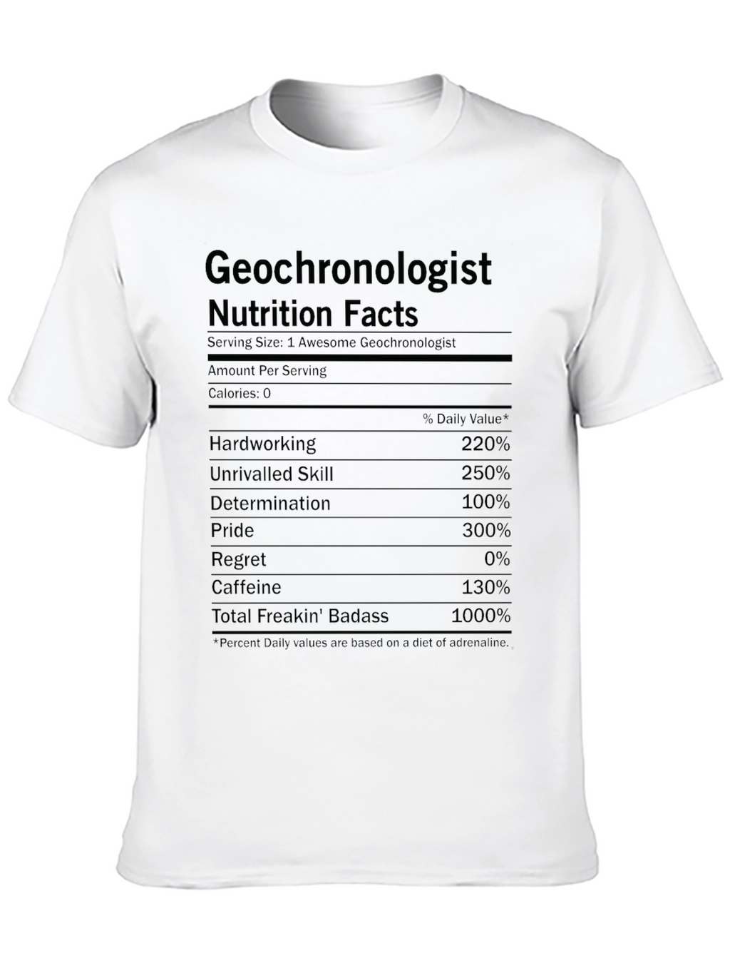 Geochronologist Nutrition Facts Graphic Tee