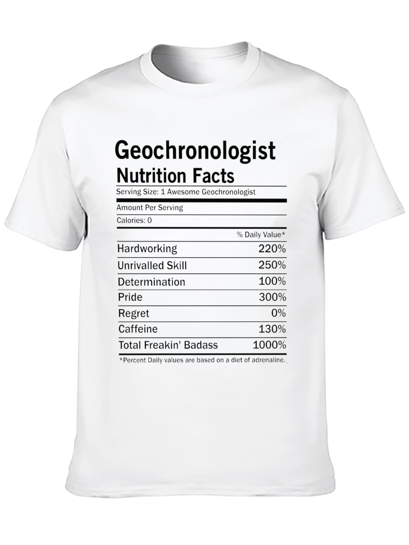Geochronologist Nutrition Facts Graphic Tee