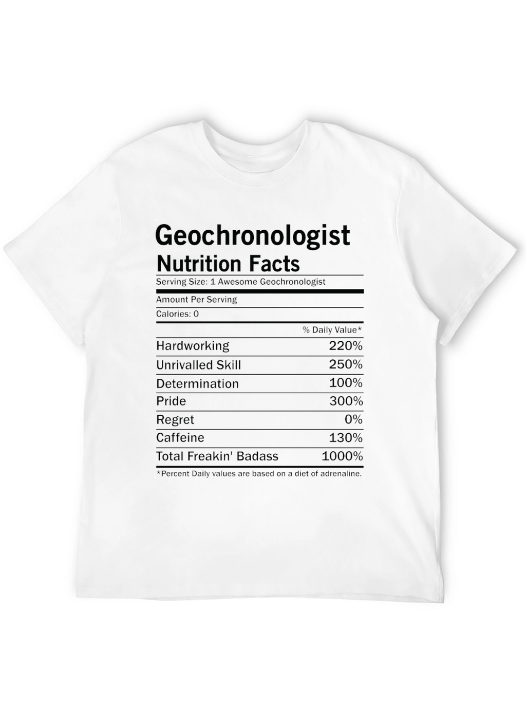 Geochronologist Nutrition Facts Graphic Tee