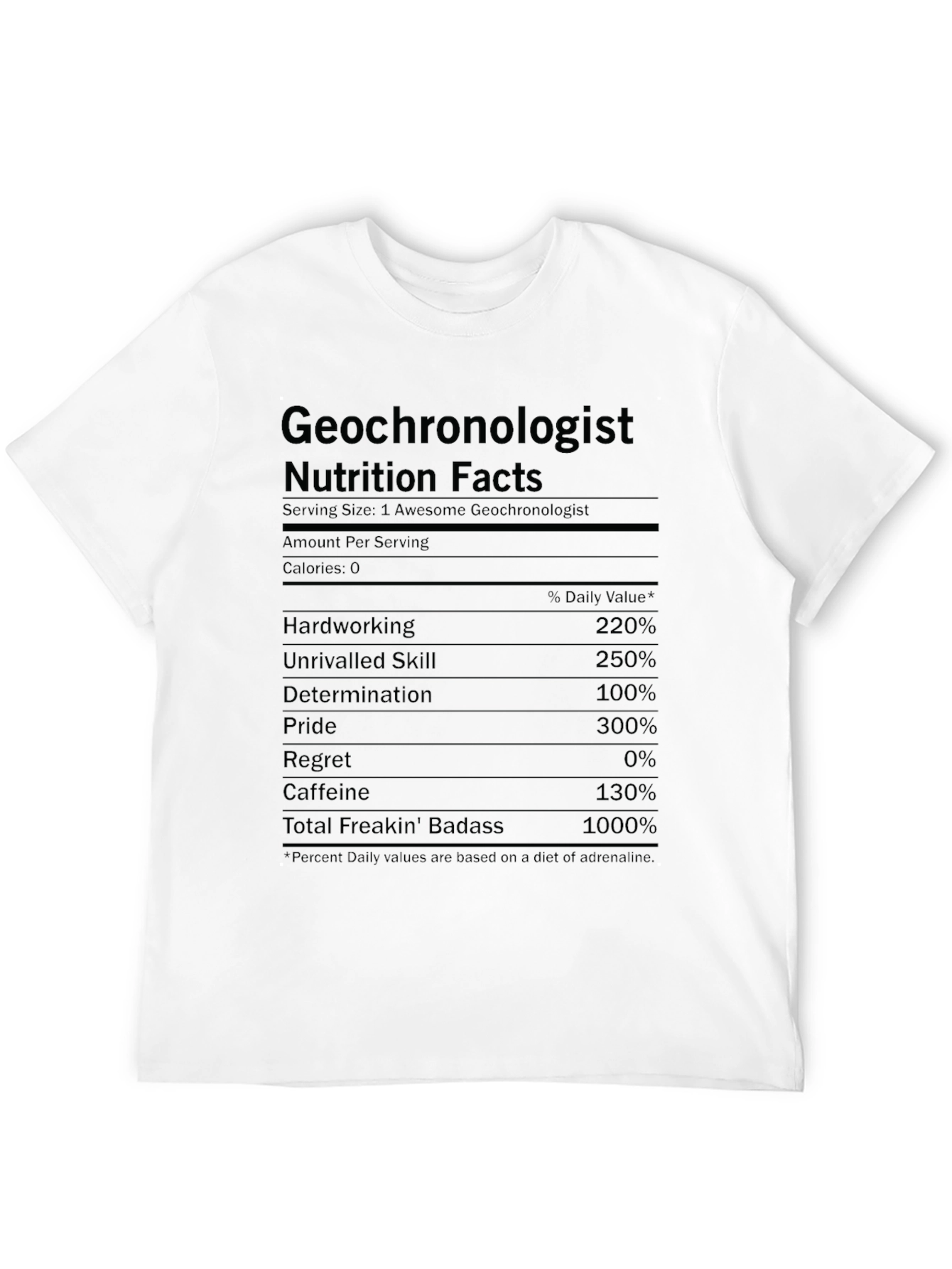Geochronologist Nutrition Facts Graphic Tee