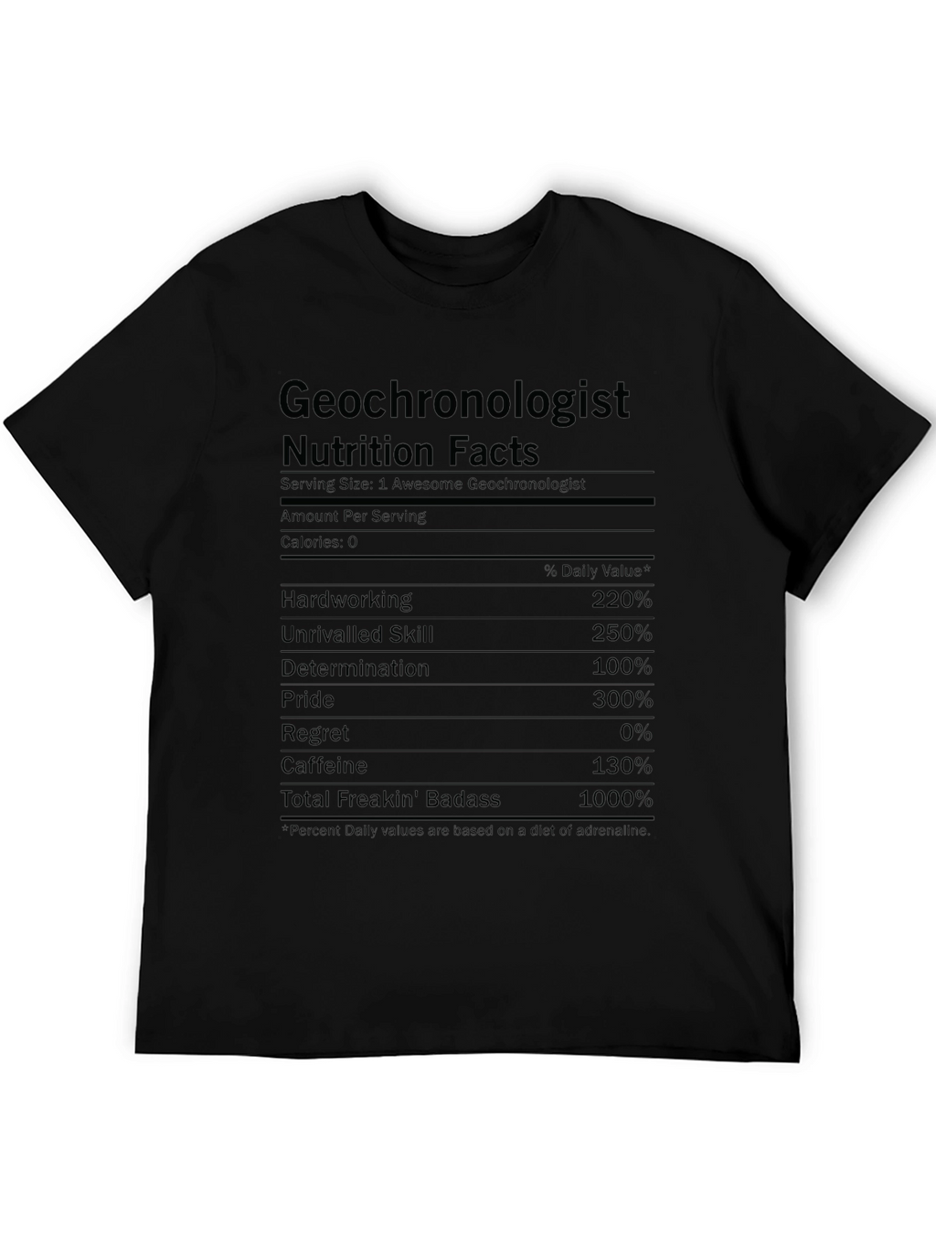 Geochronologist Nutrition Facts Graphic Tee