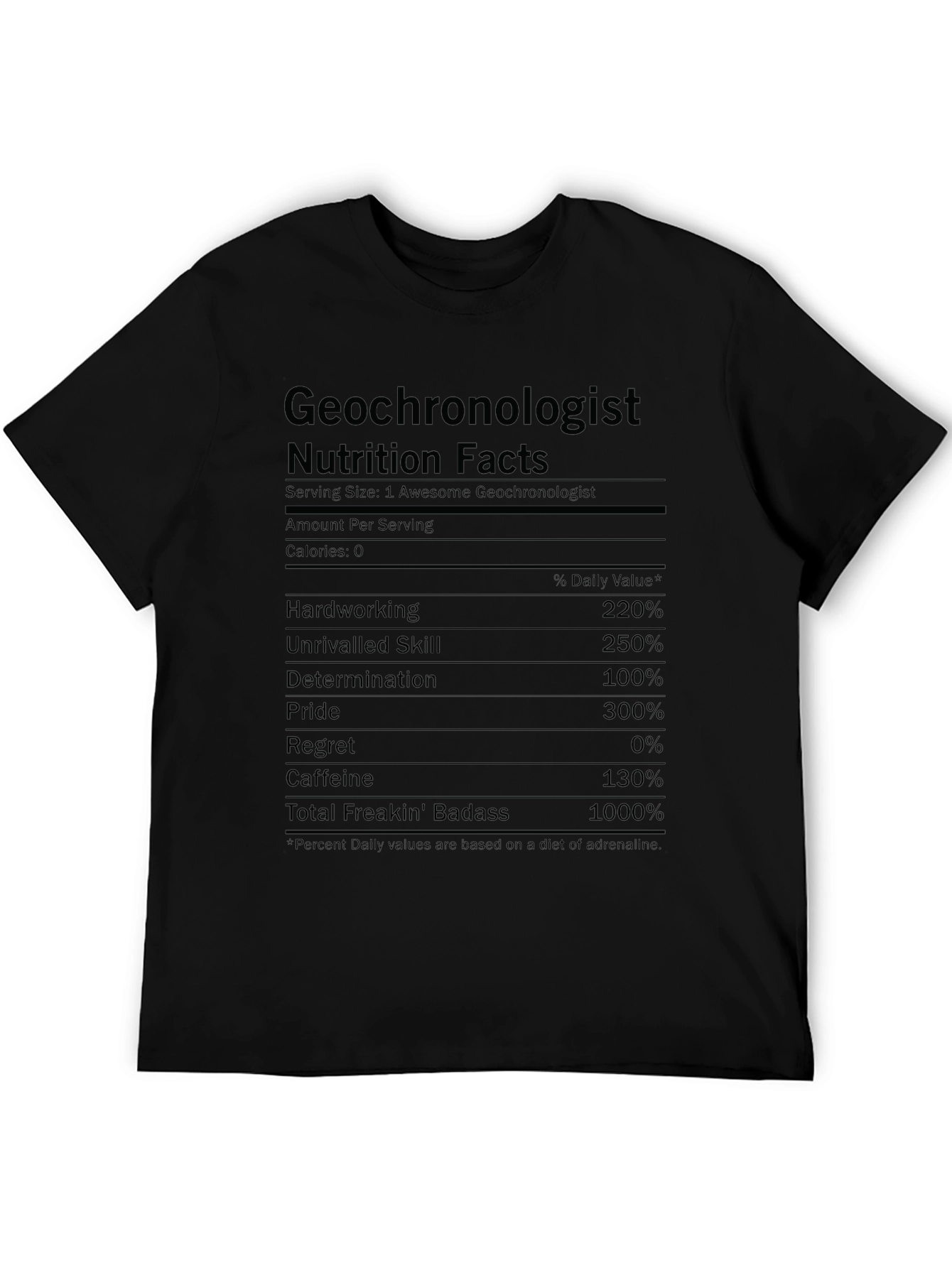 Geochronologist Nutrition Facts Graphic Tee