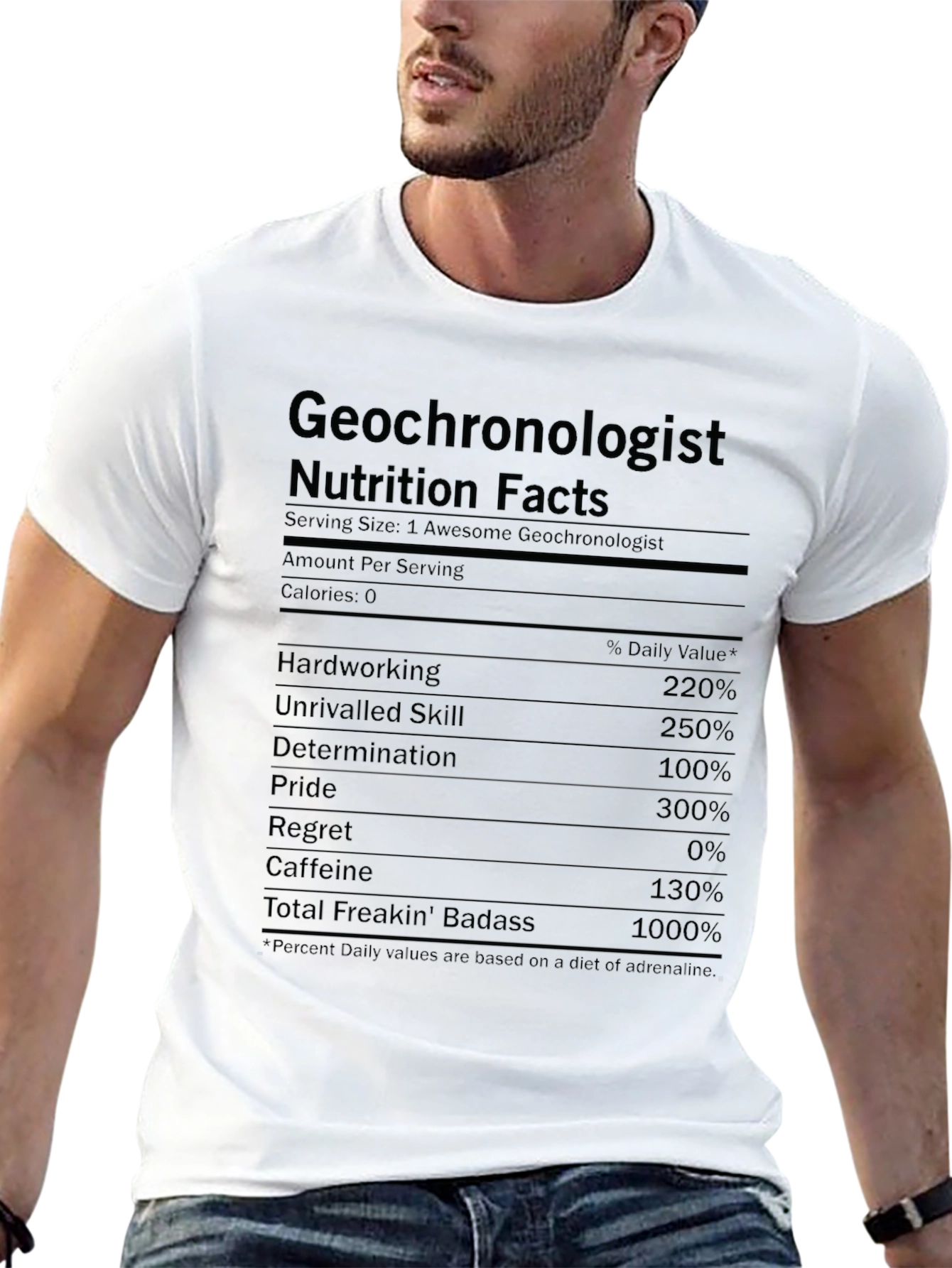 Geochronologist Nutrition Facts Graphic Tee