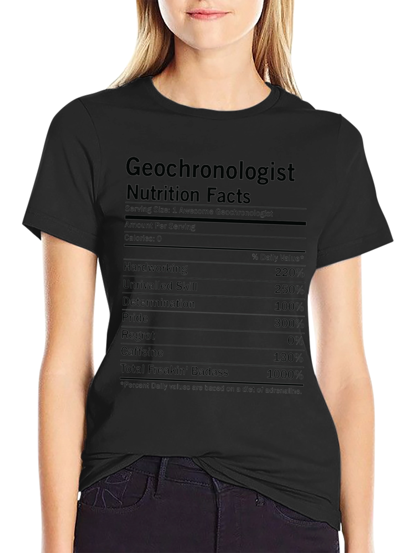 Geochronologist Nutrition Facts Graphic Tee