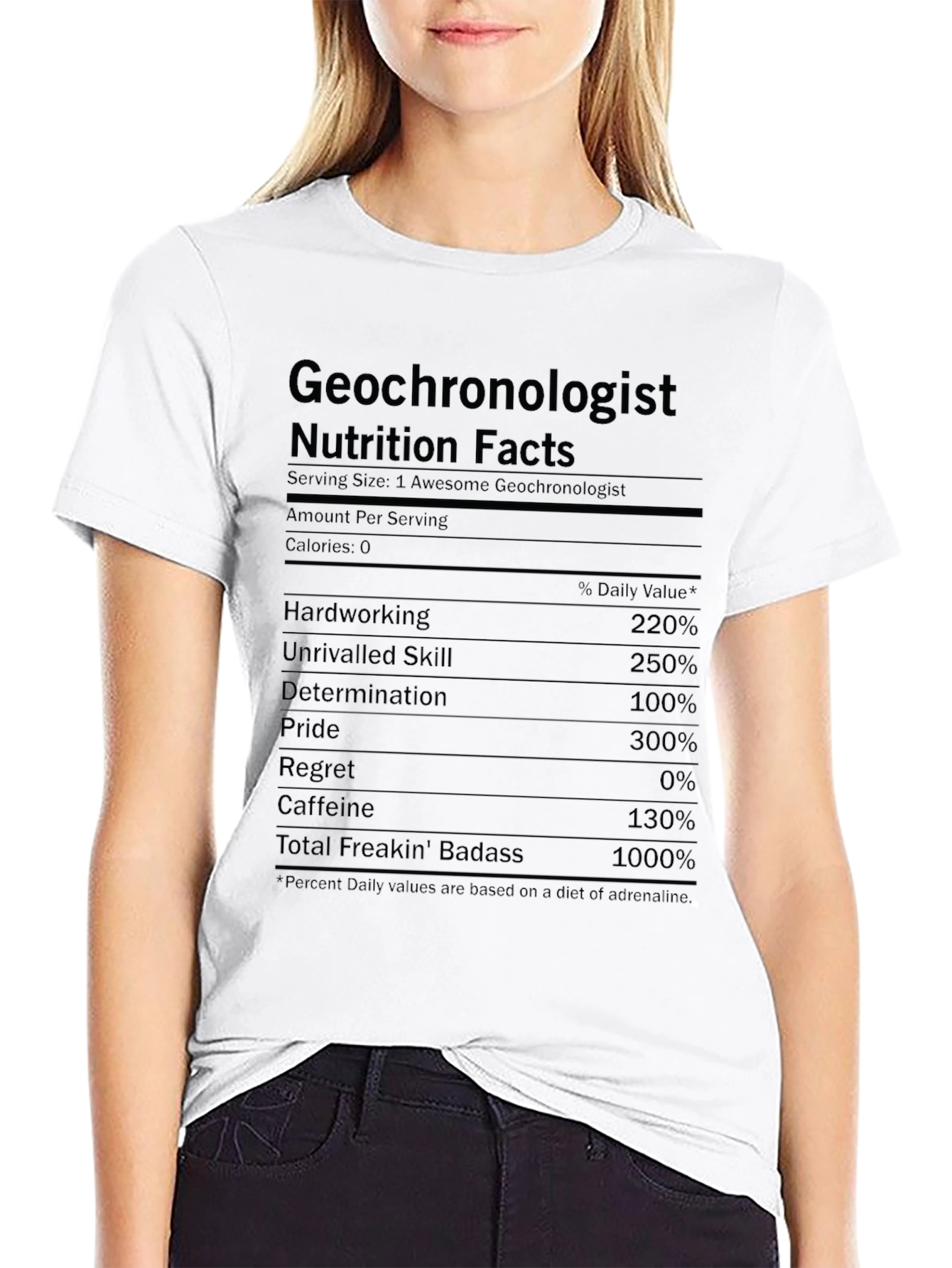 Geochronologist Nutrition Facts Graphic Tee