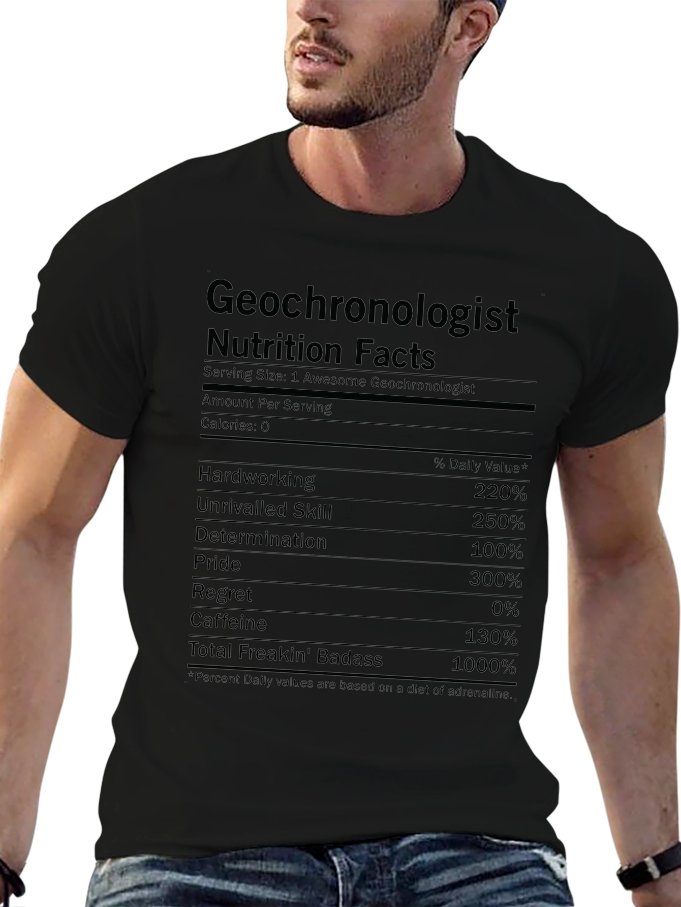 Geochronologist Nutrition Facts Graphic Tee
