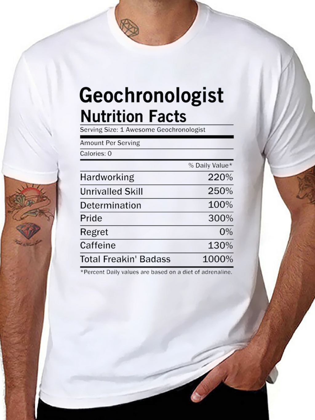 Geochronologist Nutrition Facts Graphic Tee
