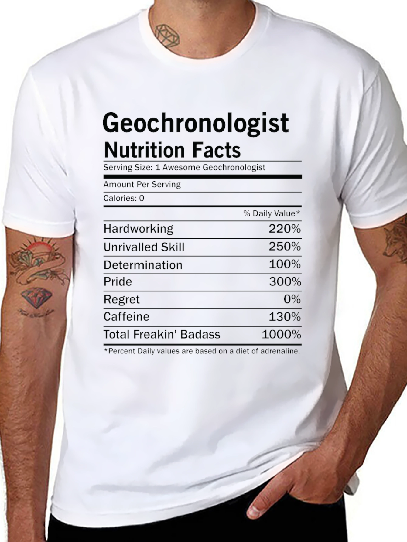 Geochronologist Nutrition Facts Graphic Tee