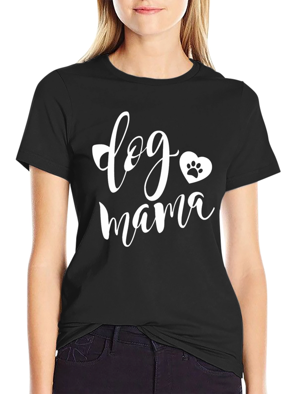Dog Mama Black Graphic T-Shirt