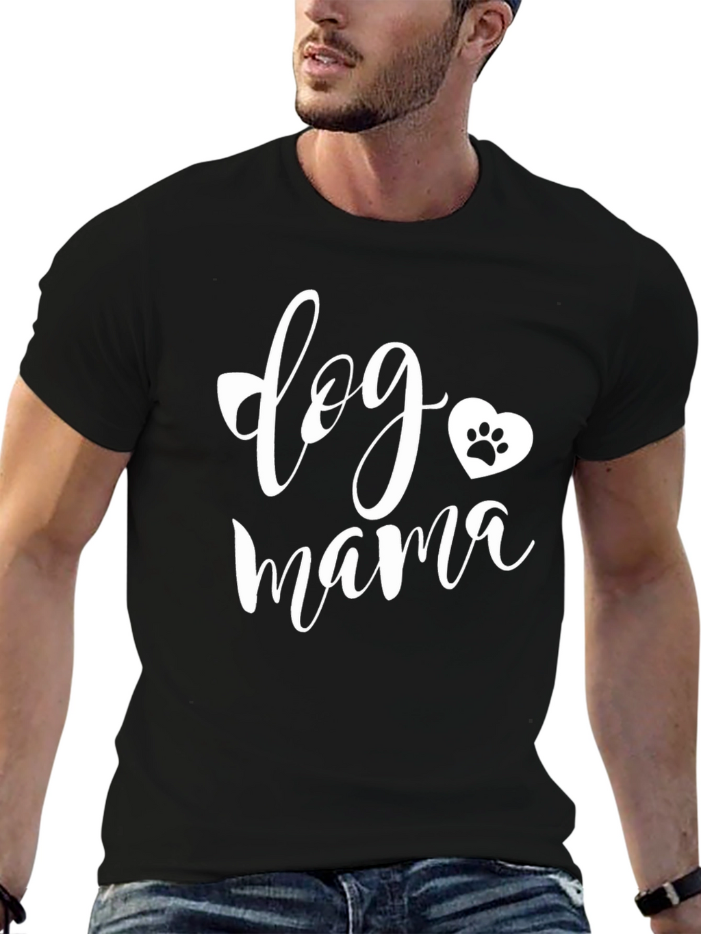 Dog Mama Black Graphic T-Shirt