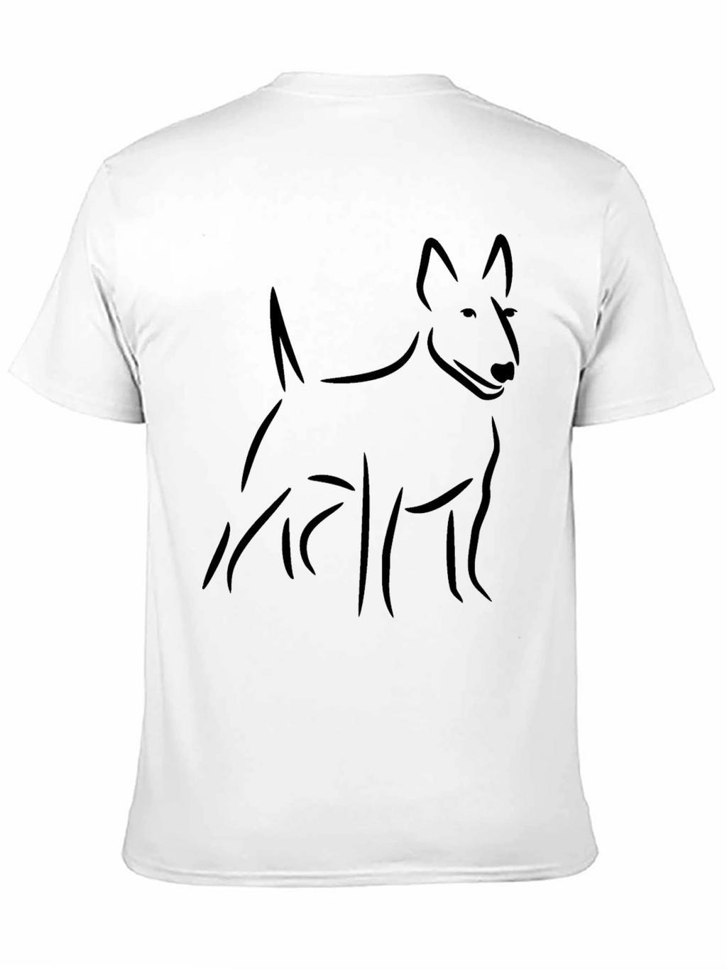 Black Bull Terrier Dog Outline T-Shirt