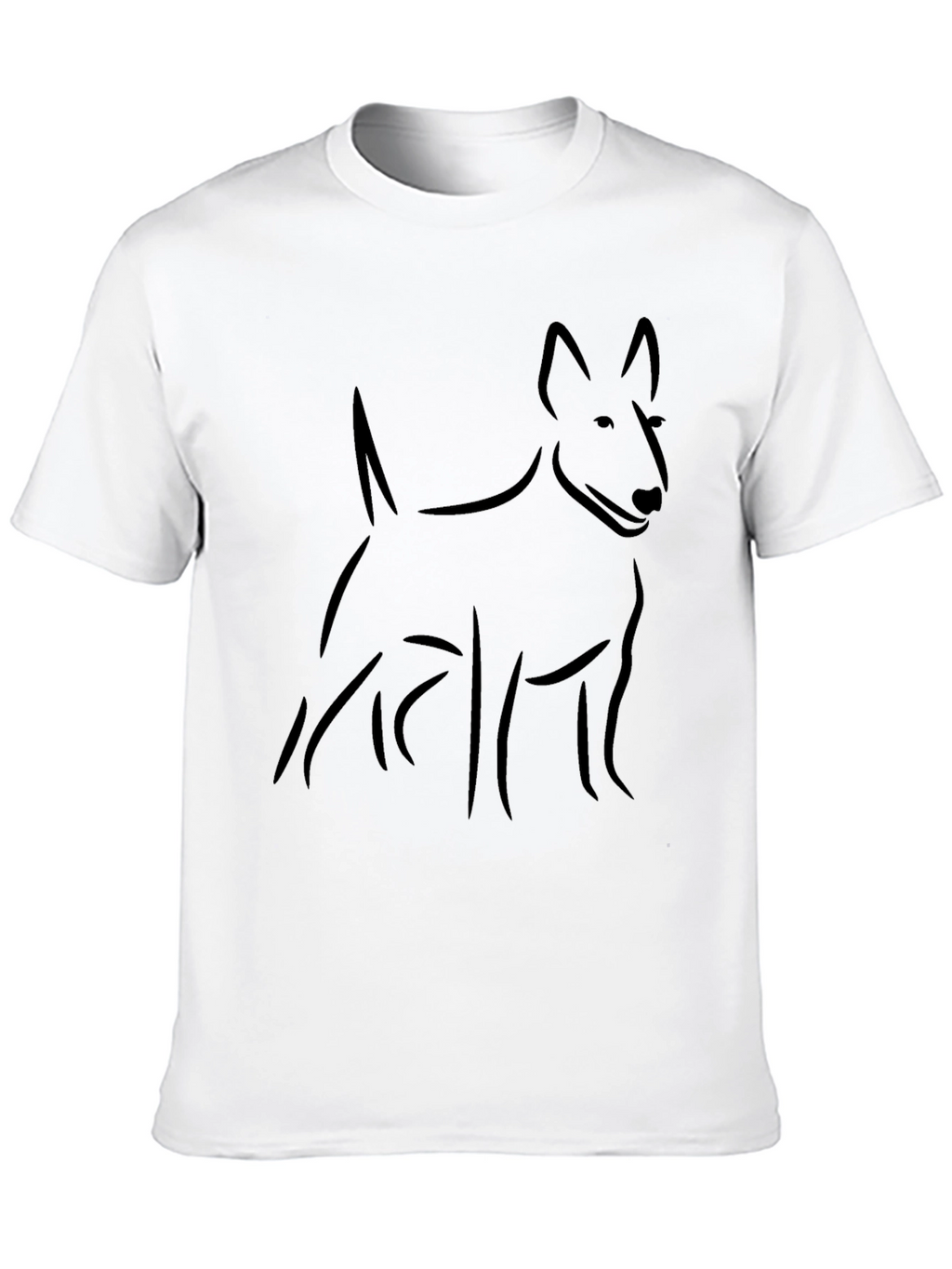 Black Bull Terrier Dog Outline T-Shirt