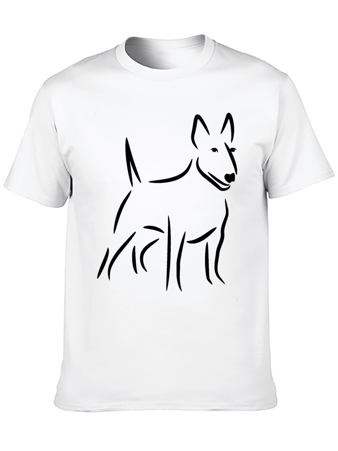 Black Bull Terrier Dog Outline T-Shirt