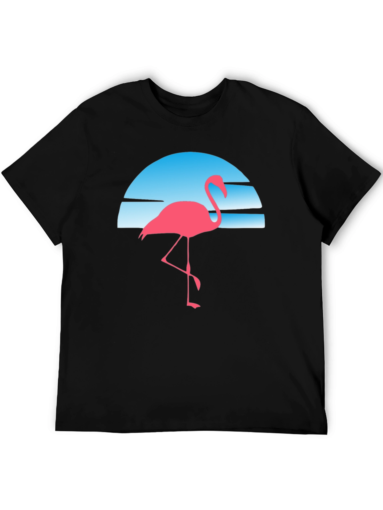 Retro Flamingo T-Shirt - Black Cotton Blend Tee