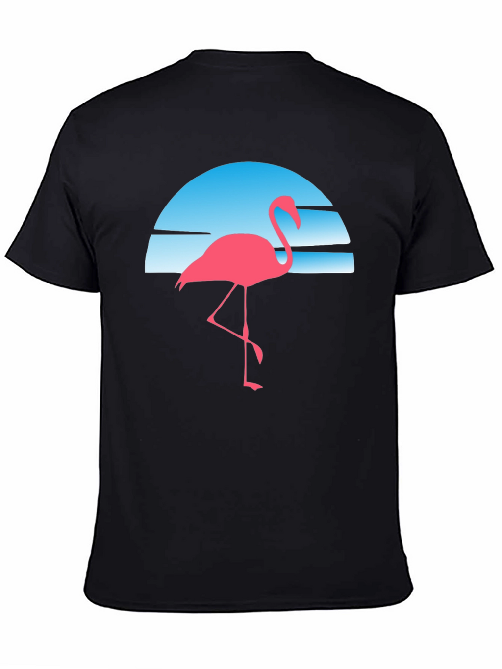 Retro Flamingo T-Shirt - Black Cotton Blend Tee