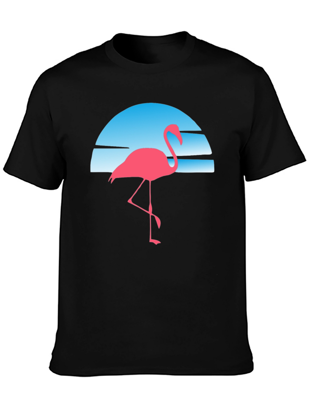 Retro Flamingo T-Shirt - Black Cotton Blend Tee