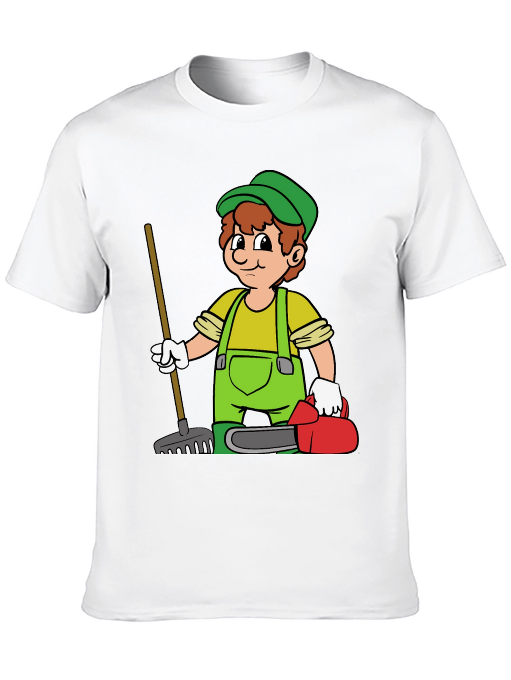 Cartoon Gardener T-Shirt - Black Graphic Tee