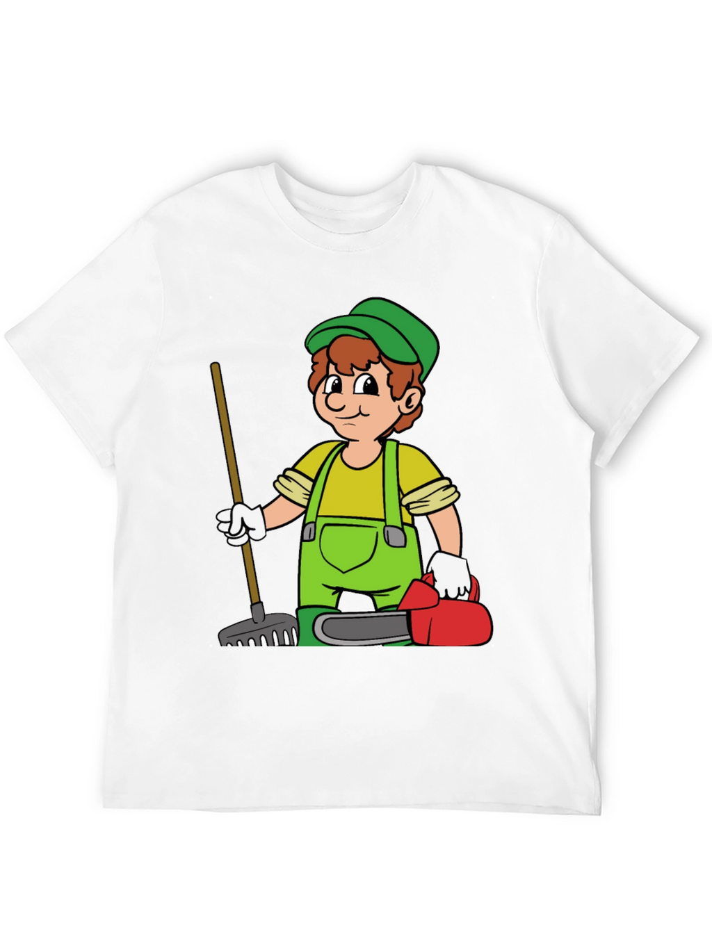 Cartoon Gardener T-Shirt - Black Graphic Tee