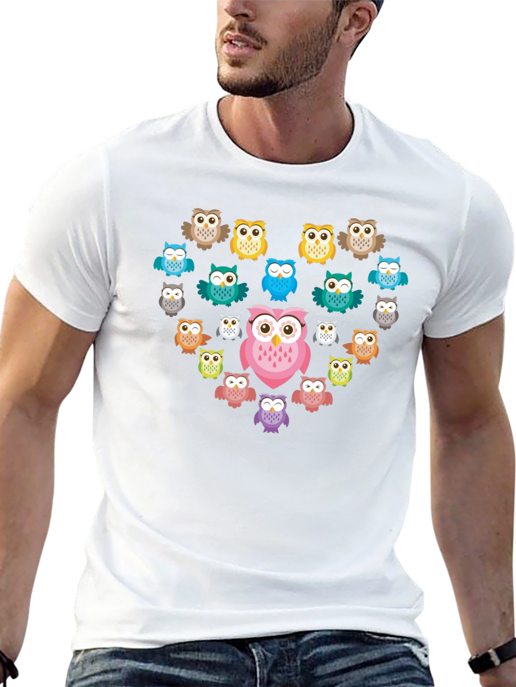 Owl Heart Graphic T-Shirt - Unique Design