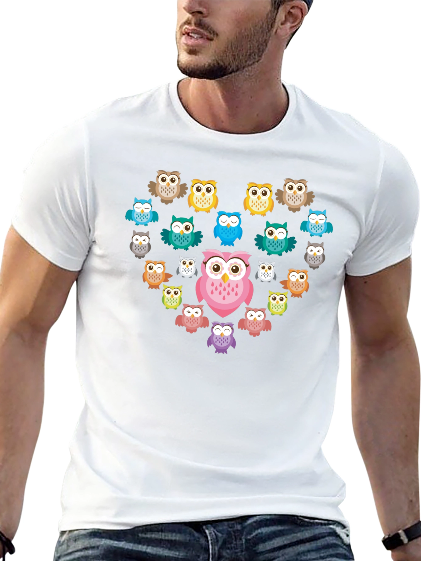 Owl Heart Graphic T-Shirt - Unique Design