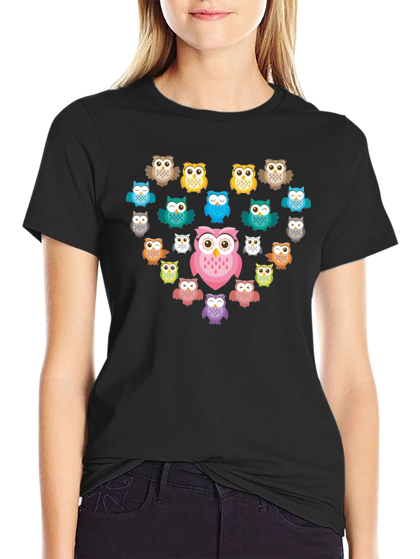 Owl Heart Graphic T-Shirt - Unique Design