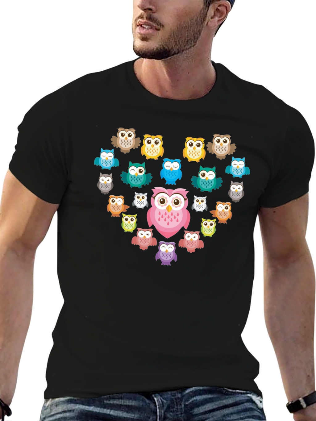 Owl Heart Graphic T-Shirt - Unique Design
