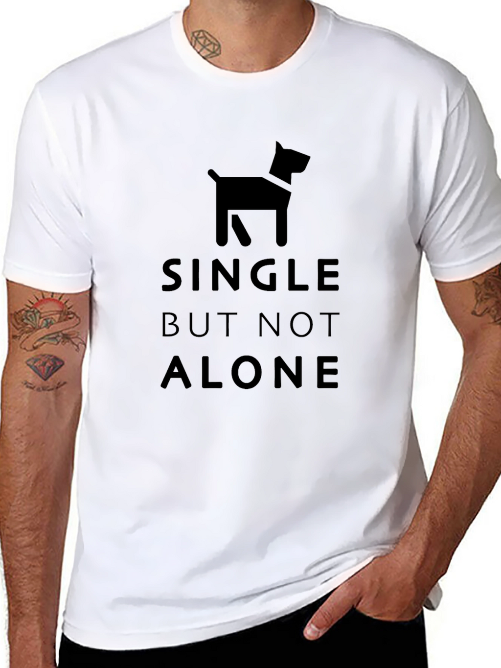 Single But Not Alone Dog T-Shirt