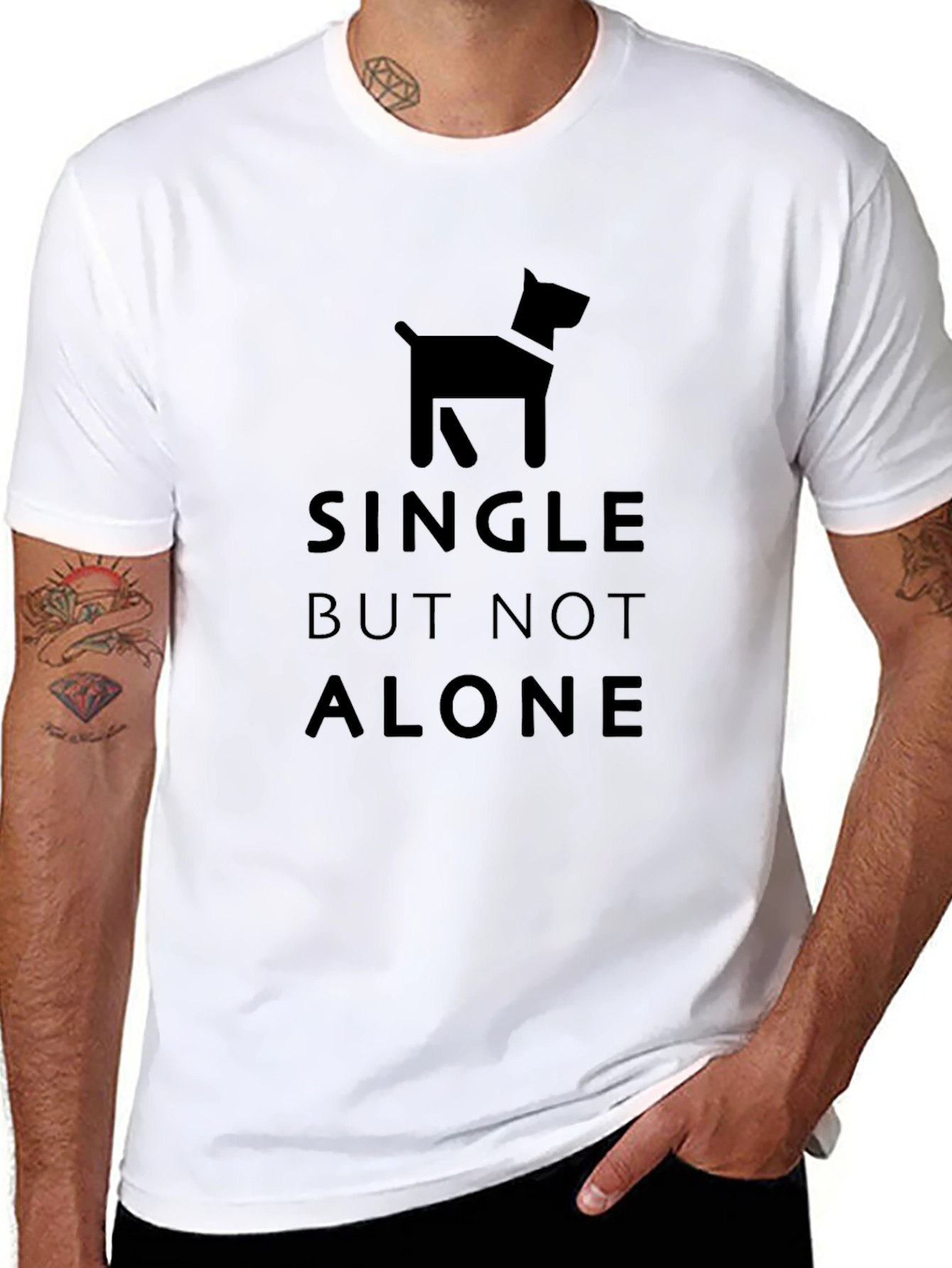 Single But Not Alone Dog T-Shirt