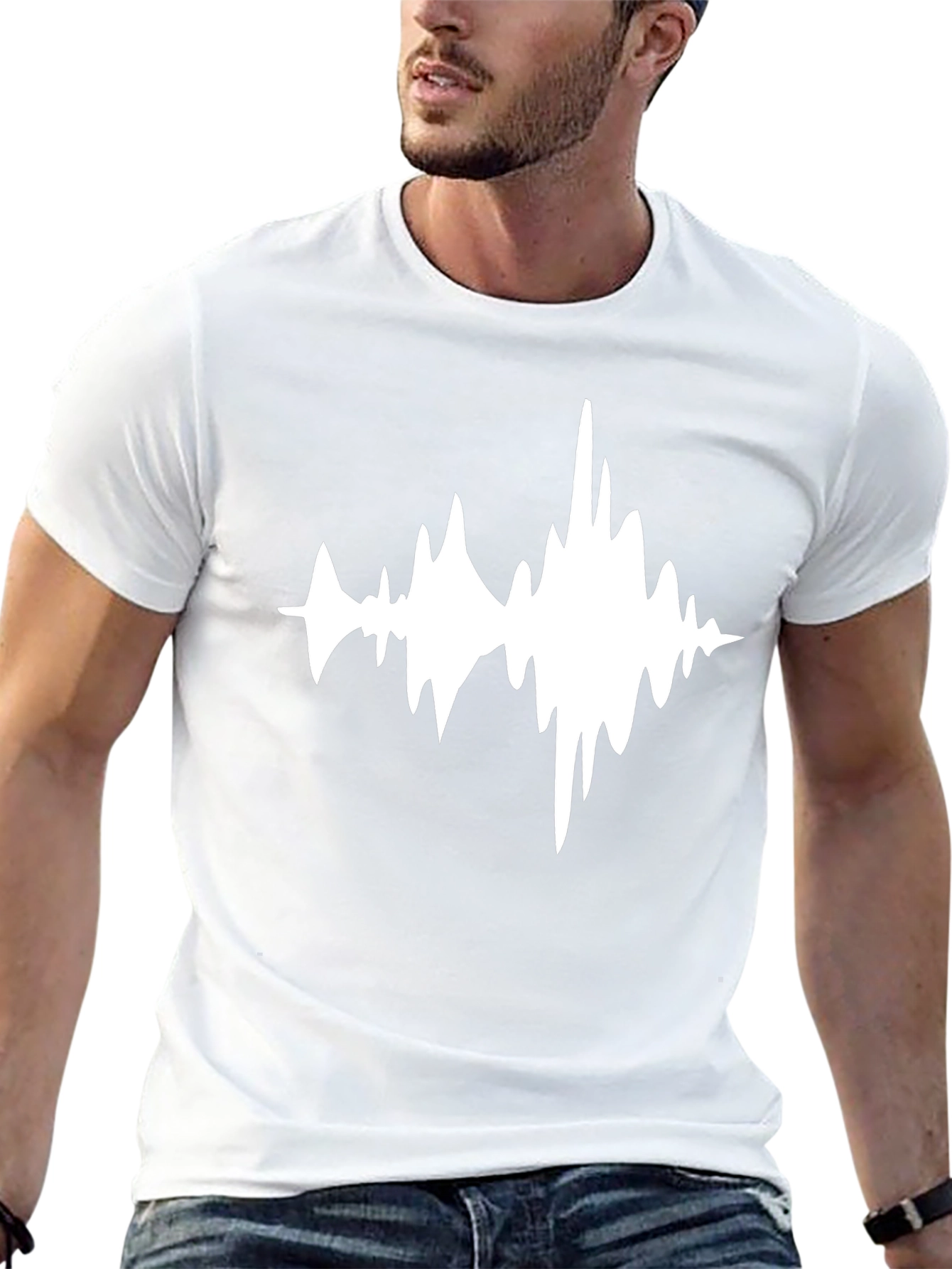 Sound Wave Graphic Black T-Shirt