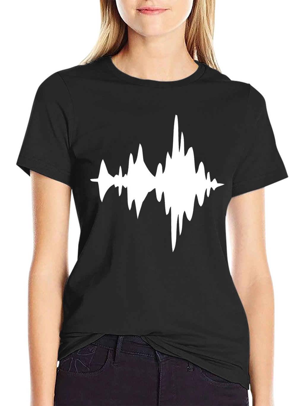 Sound Wave Graphic Black T-Shirt