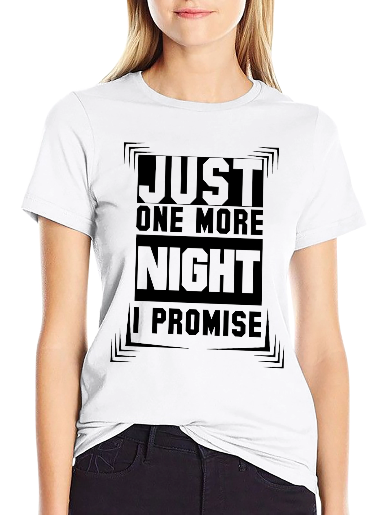 Just One More Night Black Graphic Tee