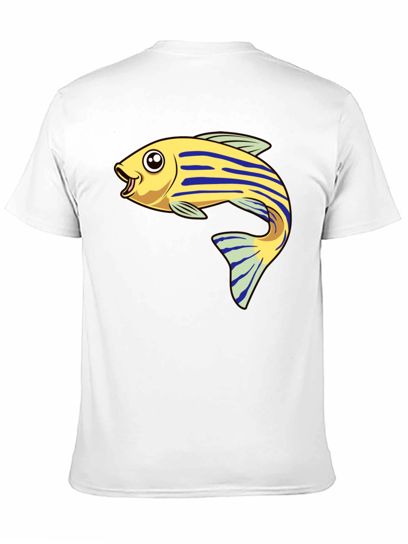 Cartoon Fish Graphic Tee - Black