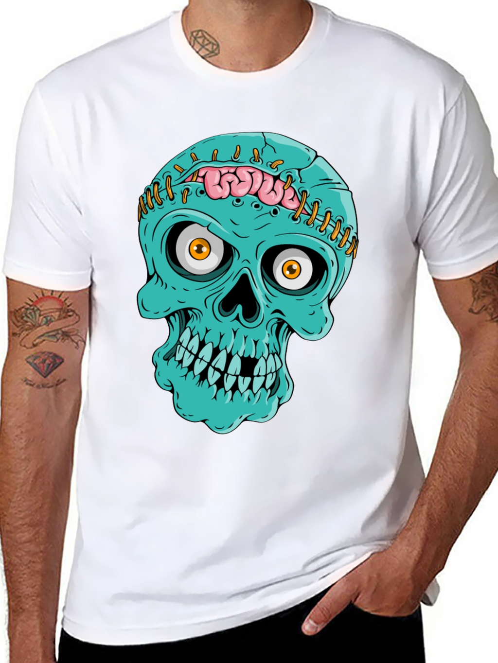 Zombie Skull T-Shirt - Unique Halloween Design