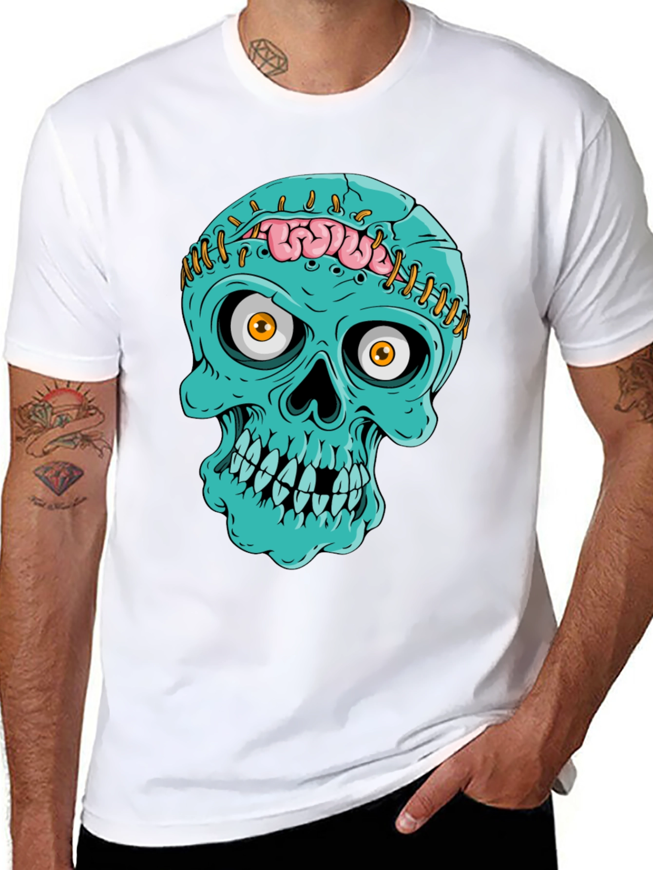 Zombie Skull T-Shirt - Unique Halloween Design